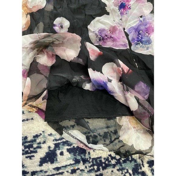 Pittarello Floral Printed Pants Modern Chic Regular Fit Stylish Nero T6 NWT - Picture 4 of 7